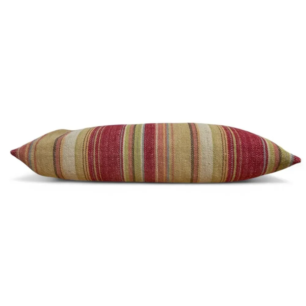 Pottery Barn Serape Stripe Lumbar Pillow Cover Plus Down Insert Wool 12